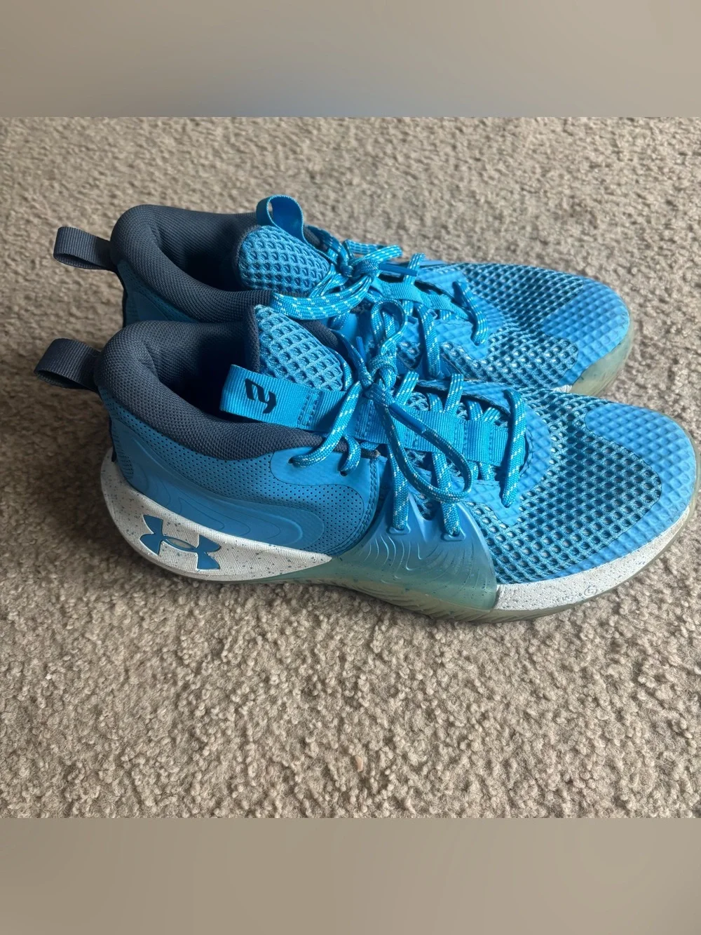 Under Armour Embiid One Basketball Shoes Viral Blue Mens 10 HOVR Sneaker